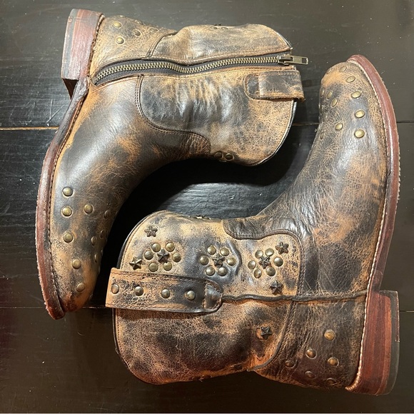 Bed Stu Cobbler Series Women’s Starling Distressed Studded Ankle Boots sz 9.5 - Picture 5 of 12